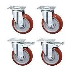 Bánh xe nhựa PVC đỏ mận