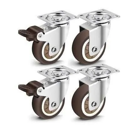 Bánh xe nhựa/cao su mềm TPR nâu