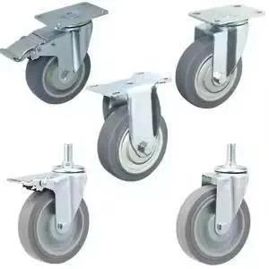 Bánh xe nhựa/cao su mềm TPR xám